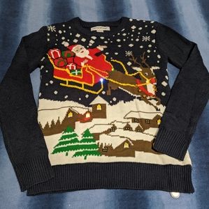 Light up Santa Christmas Sweater S